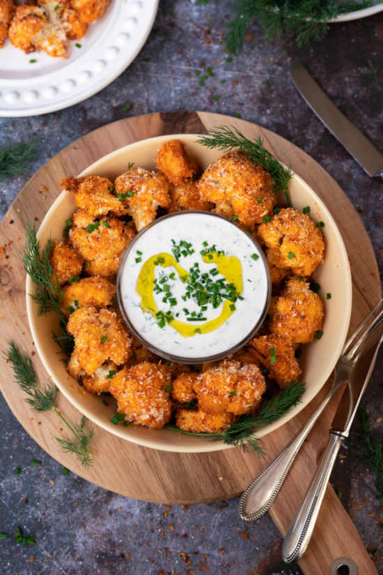 Blumenkohl Bites mit Dip